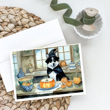 Load image into Gallery viewer, Akita Fall Kitchen Pumpkins Greeting Cards -  Blank Note Cards – 8-Pack of Artist-Designed Cards with Envelopes
