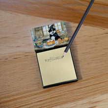 Load image into Gallery viewer, Akita Fall Kitchen Pumpkins Sticky Note Holder- Refiilable Desk Accessory Note Pad