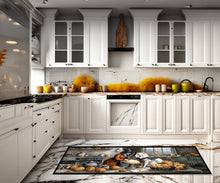 Load image into Gallery viewer, American Eskimo Fall Kitchen Pumpkins Runner Mat 28x58