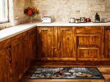 Load image into Gallery viewer, American Eskimo Fall Kitchen Pumpkins Runner Mat 28x58
