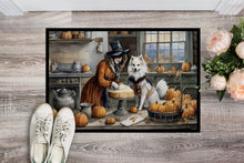 Load image into Gallery viewer, American Eskimo Fall Kitchen Pumpkins Doormat -  18x27 Decorative Floor Mat – Indoor/Outdoor Rug