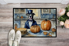 Load image into Gallery viewer, Pit Bull Terrier Fall Kitchen Pumpkins Doormat - 24x36 Decorative Floor Mat – Indoor/Outdoor Rug with Artistic Flair