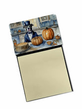 Load image into Gallery viewer, Pit Bull Terrier Fall Kitchen Pumpkins Sticky Note Holder- Refiilable Desk Accessory Note Pad