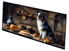Load image into Gallery viewer, Australian Shepherd Fall Kitchen Pumpkins Runner Mat 28x58