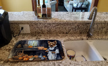 Load image into Gallery viewer, Australian Terrier Fall Kitchen Pumpkins Dish Drying Mat