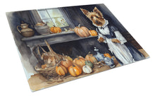 Load image into Gallery viewer, Australian Terrier Fall Kitchen Pumpkins Glass Cutting Boards – Durable, Decorative Kitchen Art Large