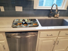 Load image into Gallery viewer, Basenji Fall Kitchen Pumpkins Dish Drying Mat