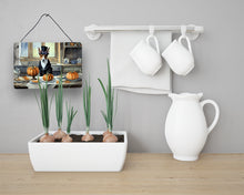 Load image into Gallery viewer, Basenji Fall Kitchen Pumpkins Wall or Door Hanging Prints