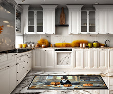 Load image into Gallery viewer, Basenji Fall Kitchen Pumpkins Runner Mat 28x58