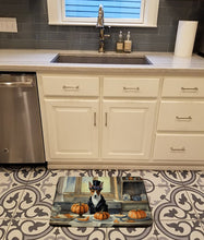 Load image into Gallery viewer, Basenji Fall Kitchen Pumpkins Memory Foam Kitchen Mat