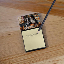 Load image into Gallery viewer, Basset Hound Fall Kitchen Pumpkins Sticky Note Holder- Refiilable Desk Accessory Note Pad