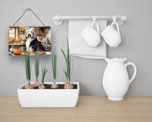 Load image into Gallery viewer, Bearded Collie Fall Kitchen Pumpkins Wall or Door Hanging Prints