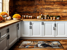 Load image into Gallery viewer, Bearded Collie Fall Kitchen Pumpkins Runner Mat 28x58