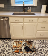 Load image into Gallery viewer, Bearded Collie Fall Kitchen Pumpkins Memory Foam Kitchen Mat