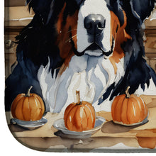 Load image into Gallery viewer, Bernese Mountain Dog Fall Kitchen Pumpkins Dish Drying Mat
