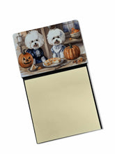 Load image into Gallery viewer, Bichon Frise Fall Kitchen Pumpkins Sticky Note Holder- Refiilable Desk Accessory Note Pad