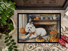 Load image into Gallery viewer, Bichon Frise Fall Kitchen Pumpkins Doormat - 24x36 Decorative Floor Mat – Indoor/Outdoor Rug with Artistic Flair