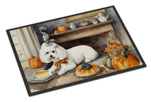 Load image into Gallery viewer, Bichon Frise Fall Kitchen Pumpkins Doormat - 24x36 Decorative Floor Mat – Indoor/Outdoor Rug with Artistic Flair