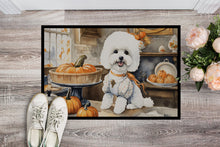 Load image into Gallery viewer, Bichon Frise Fall Kitchen Pumpkins Doormat -  18x27 Decorative Floor Mat – Indoor/Outdoor Rug