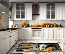 Load image into Gallery viewer, Bichon Frise Fall Kitchen Pumpkins Runner Mat 28x58