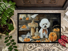Load image into Gallery viewer, Bichon Frise Fall Kitchen Pumpkins Doormat -  18x27 Decorative Floor Mat – Indoor/Outdoor Rug