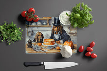 Load image into Gallery viewer, Bloodhound Fall Kitchen Pumpkins Glass Cutting Boards – Durable, Decorative Kitchen Art Large