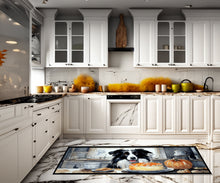 Load image into Gallery viewer, Border Collie Fall Kitchen Pumpkins Runner Mat 28x58