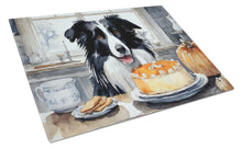 Load image into Gallery viewer, Border Collie Fall Kitchen Pumpkins Glass Cutting Boards – Durable, Decorative Kitchen Art Large
