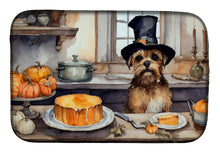 Load image into Gallery viewer, Border Terrier Fall Kitchen Pumpkins Dish Drying Mat