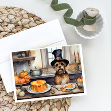 Load image into Gallery viewer, Border Terrier Fall Kitchen Pumpkins Greeting Cards -  Blank Note Cards – 8-Pack of Artist-Designed Cards with Envelopes