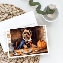 Load image into Gallery viewer, Border Terrier Fall Kitchen Pumpkins Greeting Cards -  Blank Note Cards – 8-Pack of Artist-Designed Cards with Envelopes