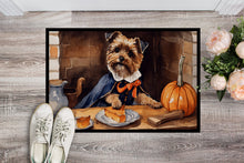 Load image into Gallery viewer, Border Terrier Fall Kitchen Pumpkins Doormat - 24x36 Decorative Floor Mat – Indoor/Outdoor Rug with Artistic Flair