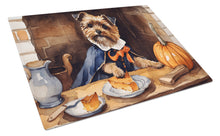 Load image into Gallery viewer, Border Terrier Fall Kitchen Pumpkins Glass Cutting Boards – Durable, Decorative Kitchen Art Large