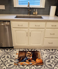 Load image into Gallery viewer, Border Terrier Fall Kitchen Pumpkins Memory Foam Kitchen Mat