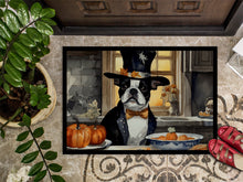 Load image into Gallery viewer, Boston Terrier Fall Kitchen Pumpkins Doormat - 24x36 Decorative Floor Mat – Indoor/Outdoor Rug with Artistic Flair