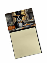 Load image into Gallery viewer, Boston Terrier Fall Kitchen Pumpkins Sticky Note Holder- Refiilable Desk Accessory Note Pad