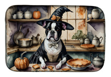 Load image into Gallery viewer, Boston Terrier Fall Kitchen Pumpkins Dish Drying Mat