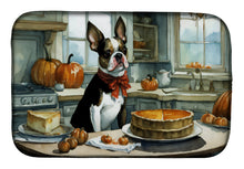 Load image into Gallery viewer, Boston Terrier Fall Kitchen Pumpkins Dish Drying Mat