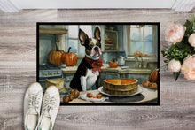 Load image into Gallery viewer, Boston Terrier Fall Kitchen Pumpkins Doormat - 24x36 Decorative Floor Mat – Indoor/Outdoor Rug with Artistic Flair