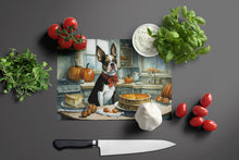 Load image into Gallery viewer, Boston Terrier Fall Kitchen Pumpkins Glass Cutting Boards – Durable, Decorative Kitchen Art Large