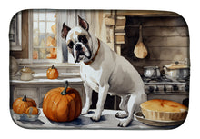 Load image into Gallery viewer, Boxer Fall Kitchen Pumpkins Dish Drying Mat