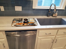 Load image into Gallery viewer, Boykin Spaniel Fall Kitchen Pumpkins Dish Drying Mat