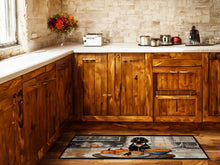 Load image into Gallery viewer, Boykin Spaniel Fall Kitchen Pumpkins Runner Mat 28x58