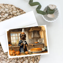 Load image into Gallery viewer, Briard Fall Kitchen Pumpkins Greeting Cards -  Blank Note Cards – 8-Pack of Artist-Designed Cards with Envelopes