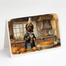 Load image into Gallery viewer, Briard Fall Kitchen Pumpkins Greeting Cards -  Blank Note Cards – 8-Pack of Artist-Designed Cards with Envelopes