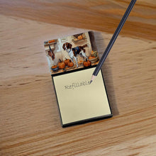 Load image into Gallery viewer, Brittany Fall Kitchen Pumpkins Sticky Note Holder- Refiilable Desk Accessory Note Pad