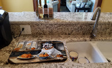 Load image into Gallery viewer, English Bulldog Fall Kitchen Pumpkins Dish Drying Mat