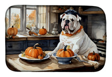 Load image into Gallery viewer, English Bulldog Fall Kitchen Pumpkins Dish Drying Mat