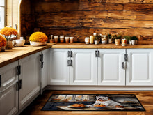 Load image into Gallery viewer, English Bulldog Fall Kitchen Pumpkins Runner Mat 28x58