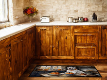 Load image into Gallery viewer, English Bulldog Fall Kitchen Pumpkins Runner Mat 28x58